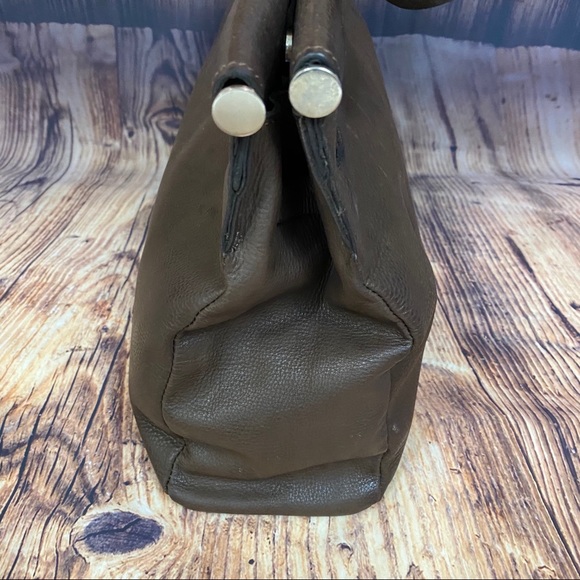 Eliza Conde Leather Structured Hand Bag Brown - Picture 5 of 8